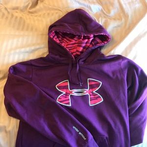 Under Armour hooded sweatshirt in Purple/Pink.